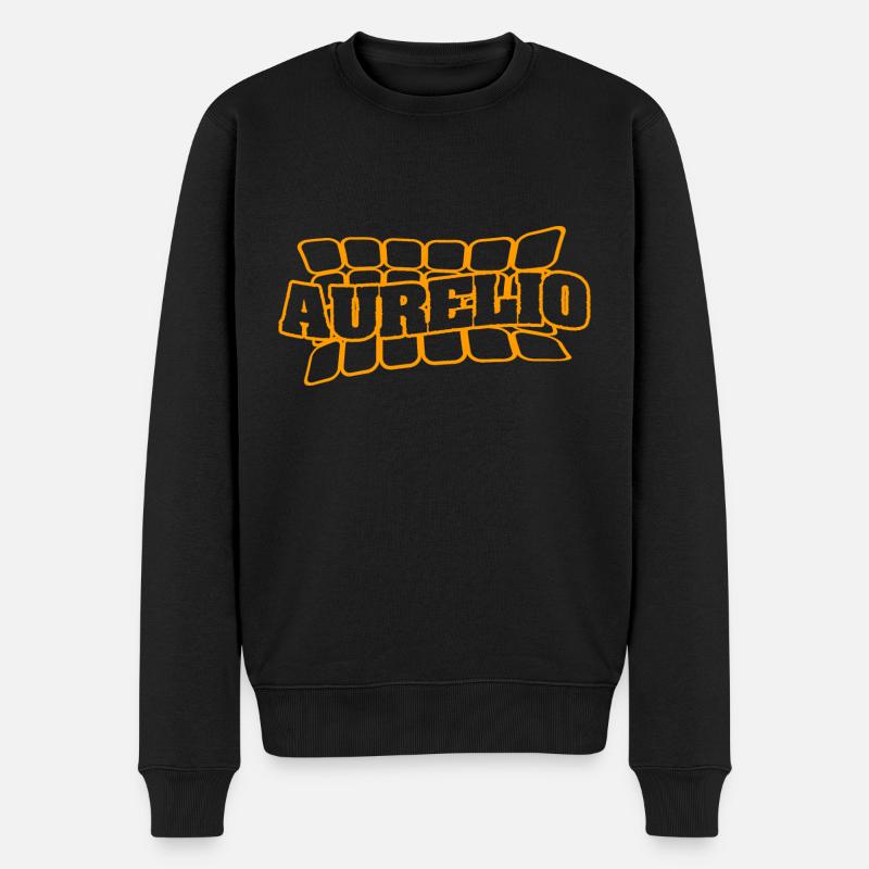 Name Aurelio - Männer Premium Bio Pullover - Schwarz