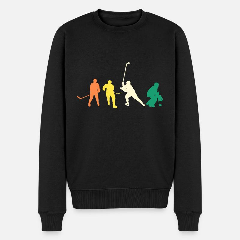 Eishockeyspieler Evolution Eishockey - Männer Premium Bio Pullover - Schwarz