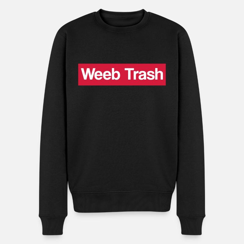 WeebTrash - Männer Premium Bio Pullover - Schwarz