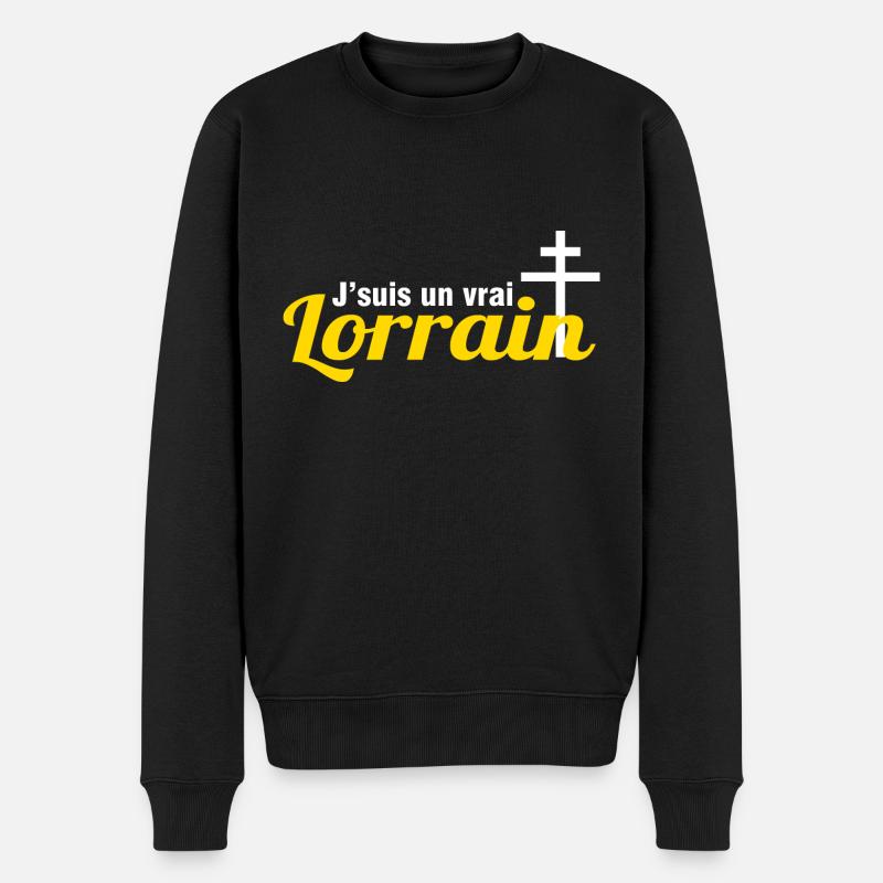 J'suis un vrai lorrain - région lorraine - Pull Premium bio Homme - noir