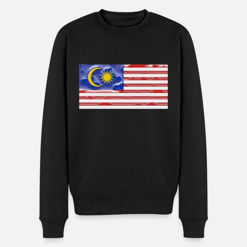 Malaysia - Männer Premium Bio Pullover - Schwarz