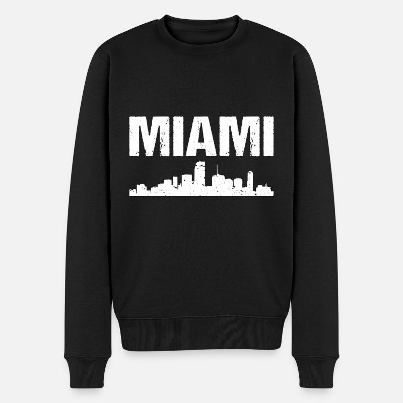 Miami Skyline - Pull Premium bio Homme - noir