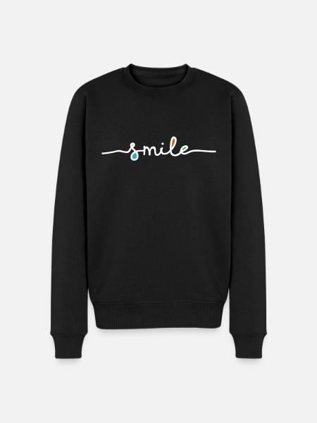 Smile font white - Men's Premium Organic Jumper - black
