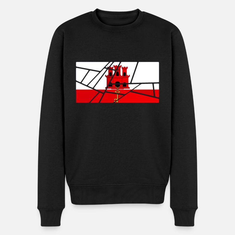 Gibraltar - Männer Premium Bio Pullover - Schwarz