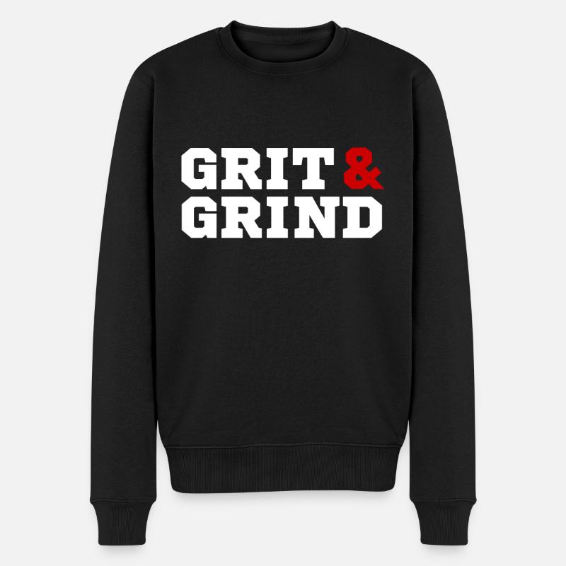 Grit and Grind (white/red) - Männer Premium Bio Pullover - Schwarz