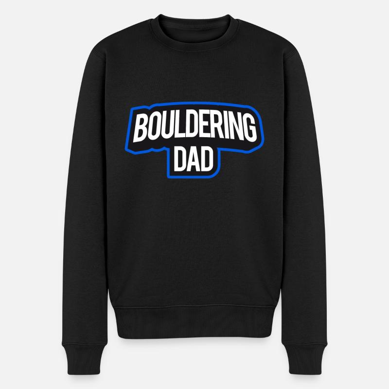 Bouldering Dad - Papa Lustig - Männer Premium Bio Pullover - Schwarz