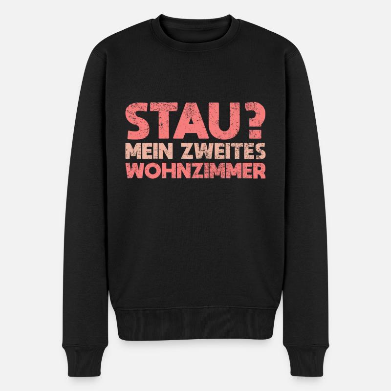 Stau? Mein Zweites Wohnzimmer - Männer Premium Bio Pullover - Schwarz