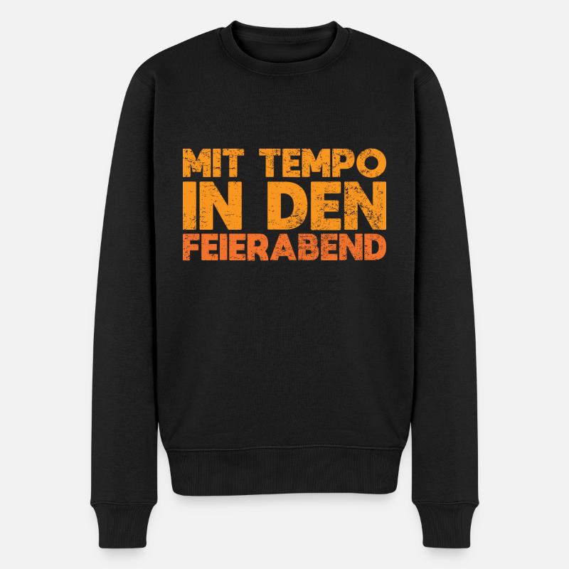 Mit Tempo In Den Feierabend - Männer Premium Bio Pullover - Schwarz