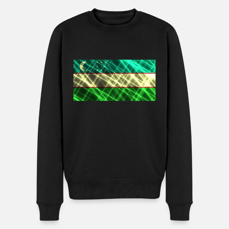 Usbekistan - Männer Premium Bio Pullover - Schwarz