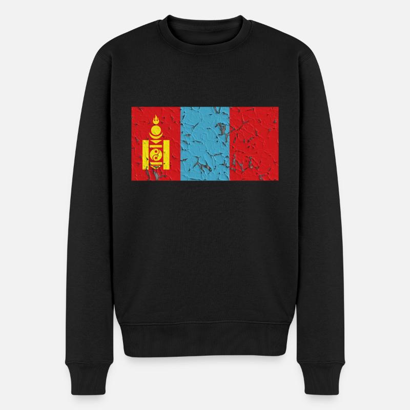 Mongolei Mongolei - Männer Premium Bio Pullover - Schwarz