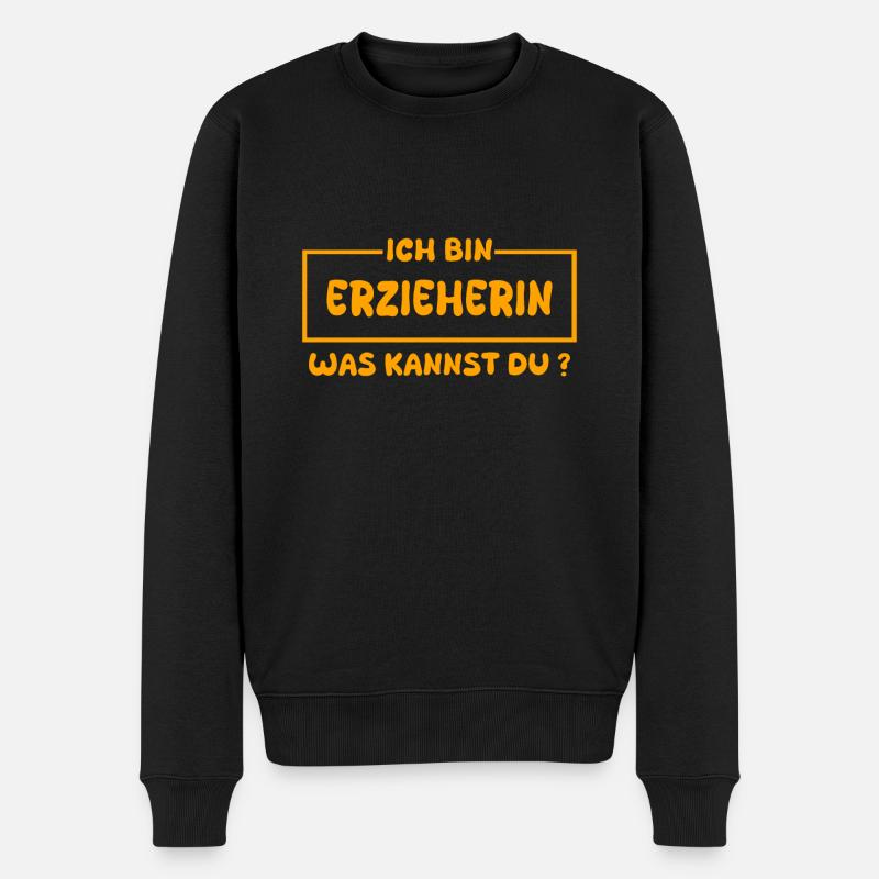 Beruf Erzieherin - Männer Premium Bio Pullover - Schwarz