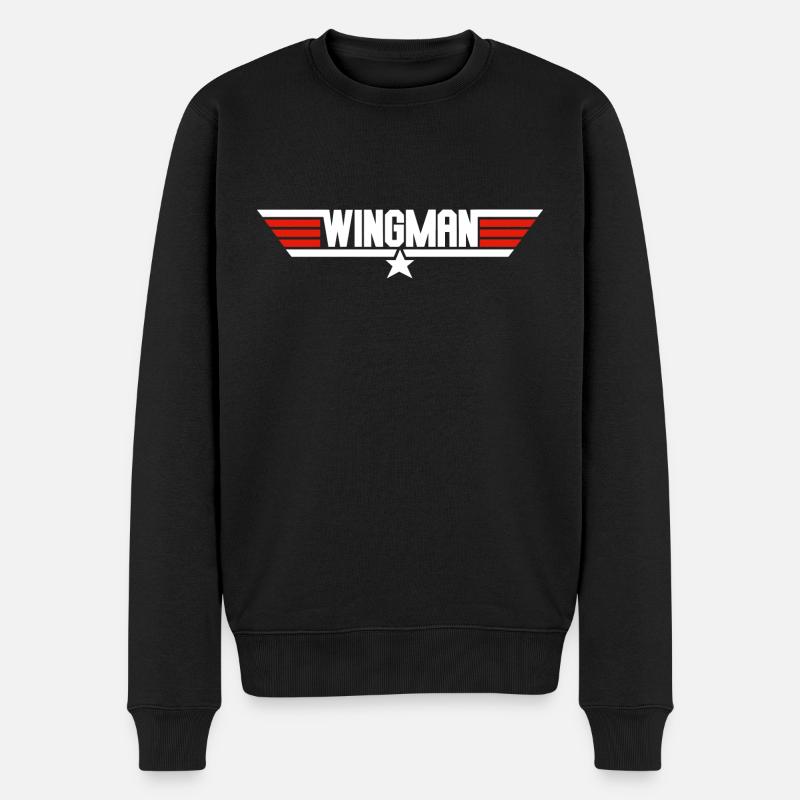 wingman - groom - JGA - Bräutigam - Top - Männer Premium Bio Pullover - Schwarz
