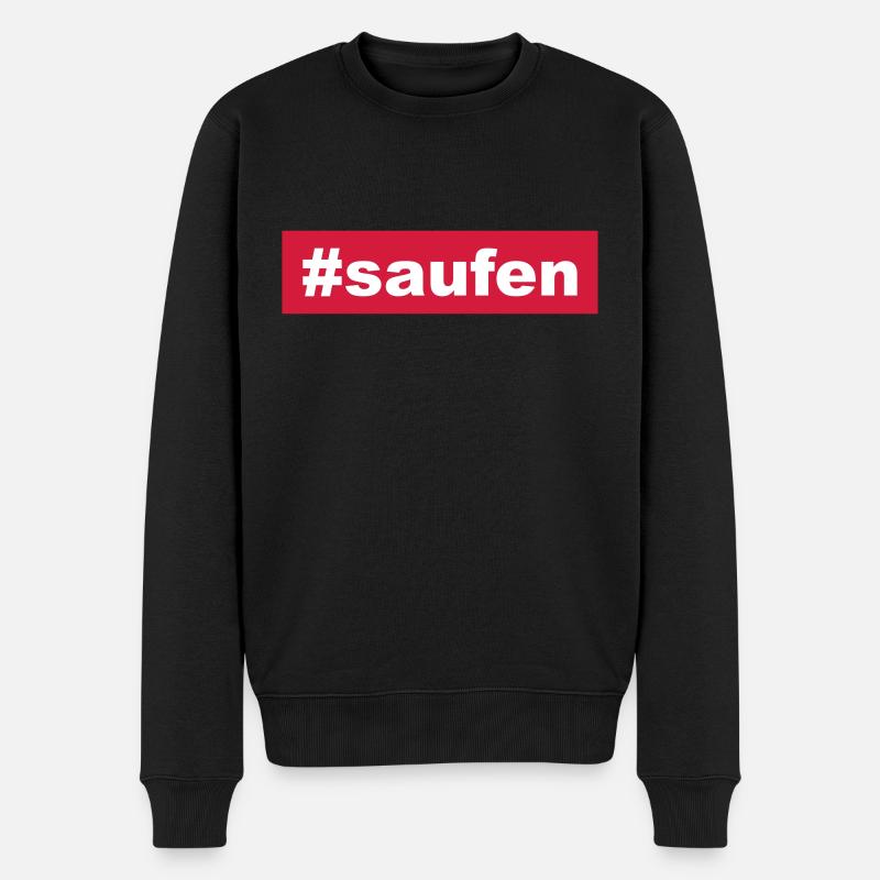 #saufen tshirt - Männer Premium Bio Pullover - Schwarz