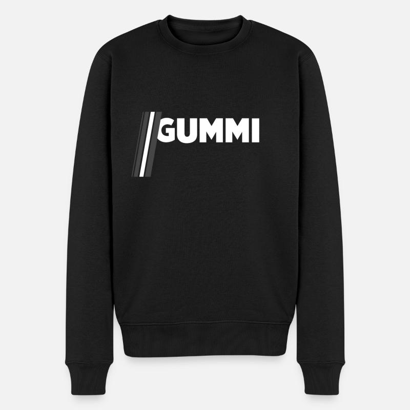 Gummi - Männer Premium Bio Pullover - Schwarz