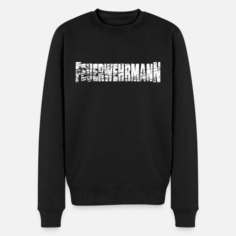 Feuerwehrmann - Männer Premium Bio Pullover - Schwarz