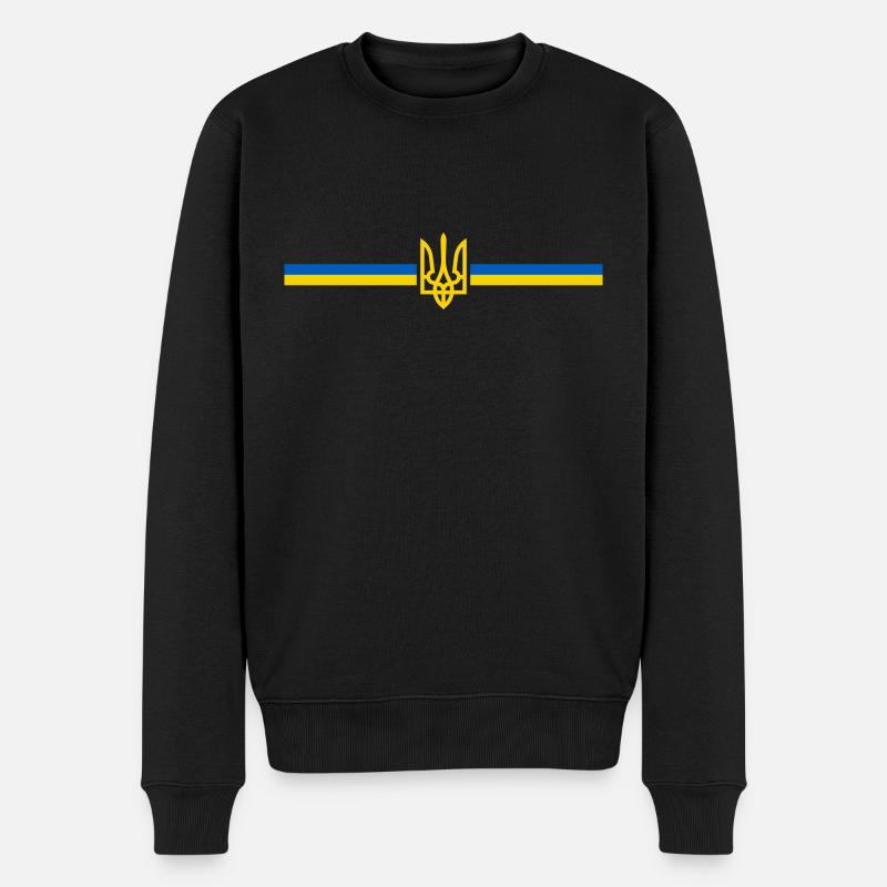 Ukraine - Männer Premium Bio Pullover - Schwarz
