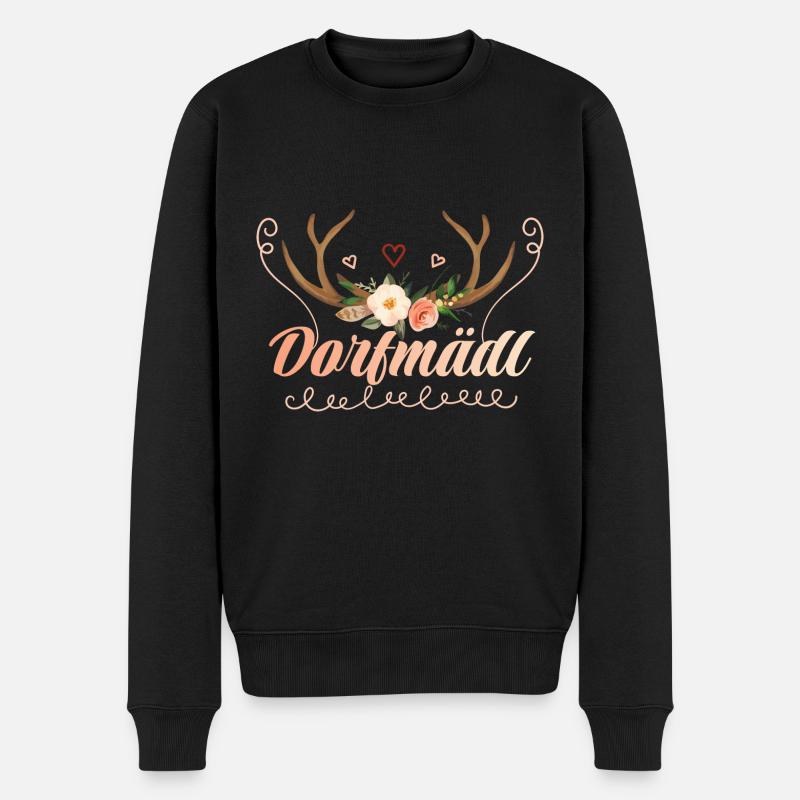 Dorfmädel Dorfmädchen Dorf Dorfmädl Damen - Männer Premium Bio Pullover - Schwarz