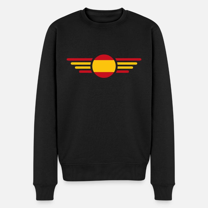 Flügel Flage Spanien - Männer Premium Bio Pullover - Schwarz