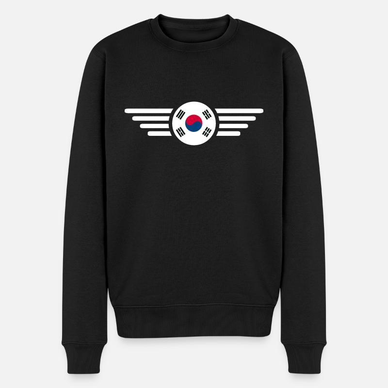 Süd Korea - Männer Premium Bio Pullover - Schwarz