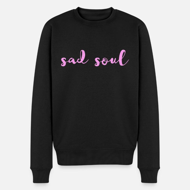 sad soul - Männer Premium Bio Pullover - Schwarz