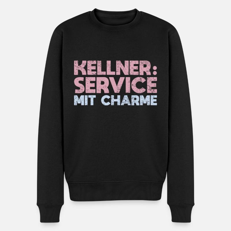 Kellner: Service Mit Charme - Männer Premium Bio Pullover - Schwarz