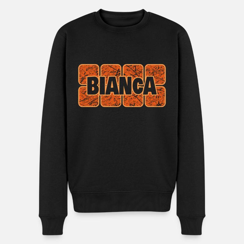 Bianca als Vorname - Männer Premium Bio Pullover - Schwarz