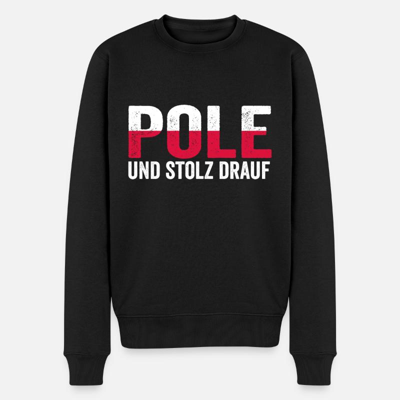Pole Polnisch Polen - Männer Premium Bio Pullover - Schwarz