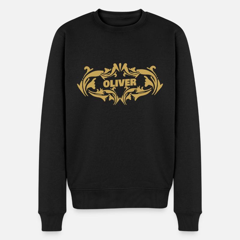Name Oliver - Männer Premium Bio Pullover - Schwarz
