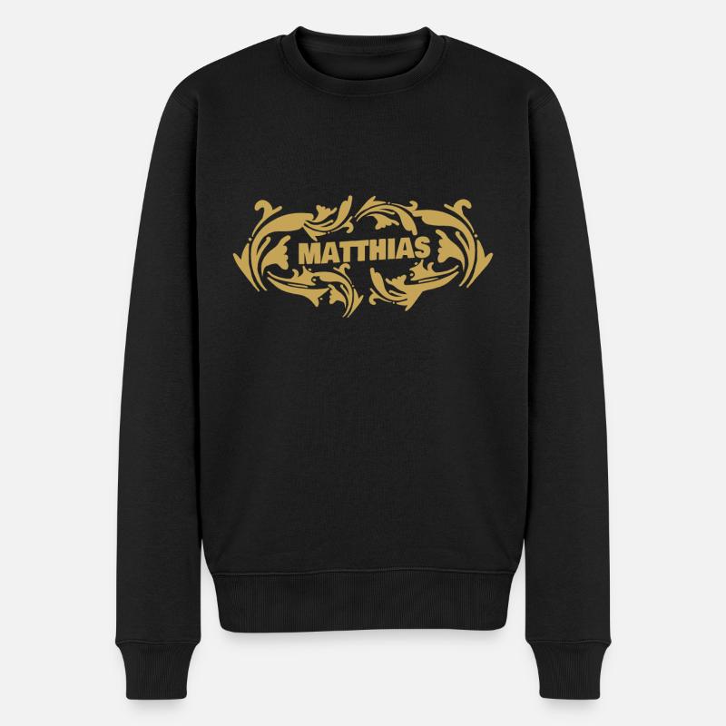 Matthias als Name - Männer Premium Bio Pullover - Schwarz