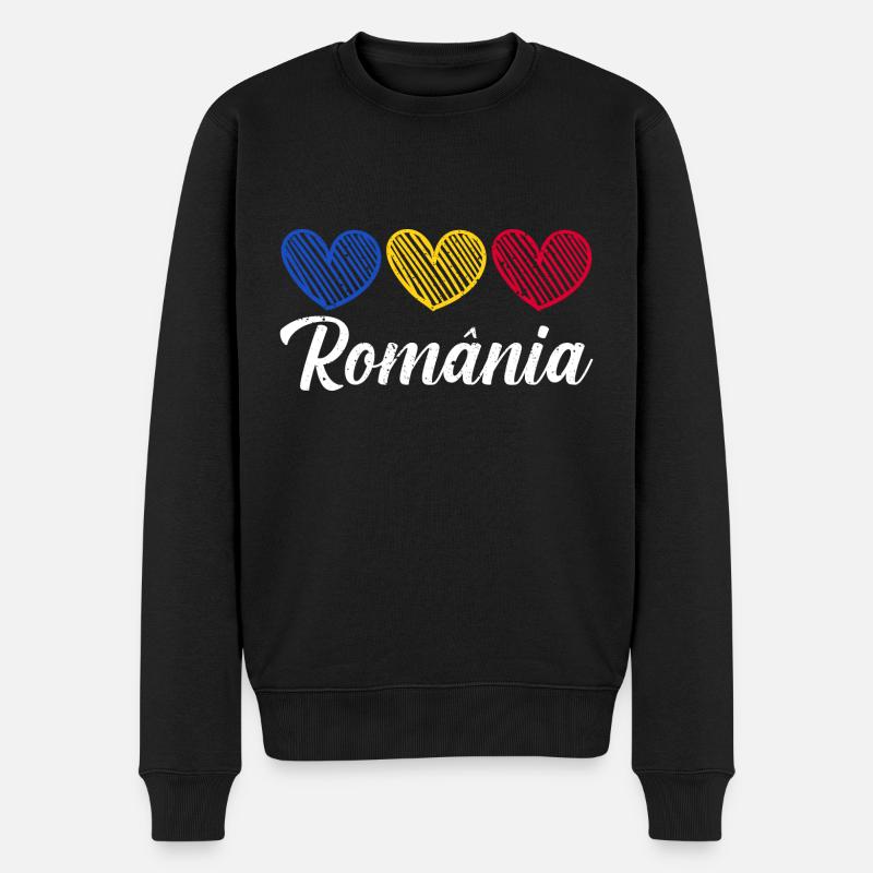 Roumains Roumanie - Pull Premium bio Homme - noir