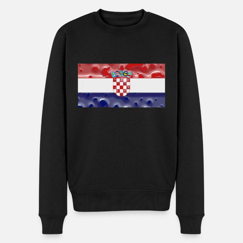 Kroatien - Männer Premium Bio Pullover - Schwarz