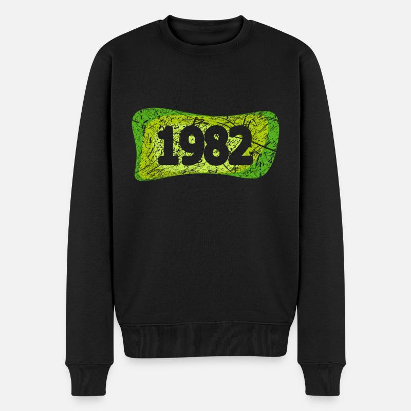 Retro 1982 - Männer Premium Bio Pullover - Schwarz