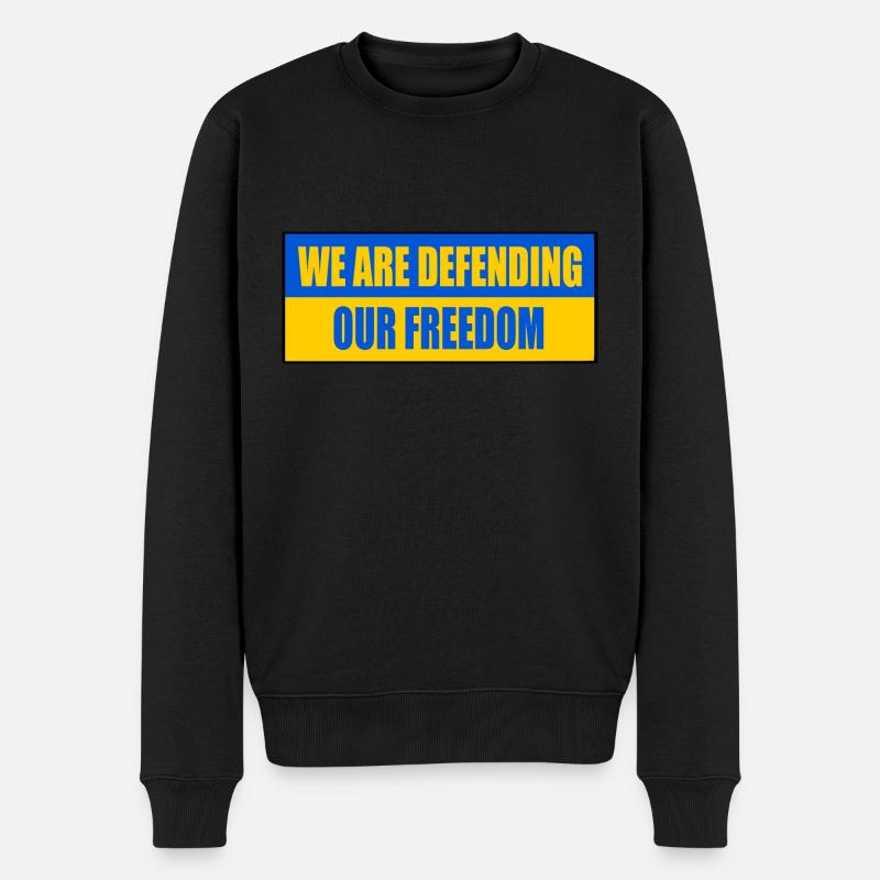 We are defending our freedom - Männer Premium Bio Pullover - Schwarz