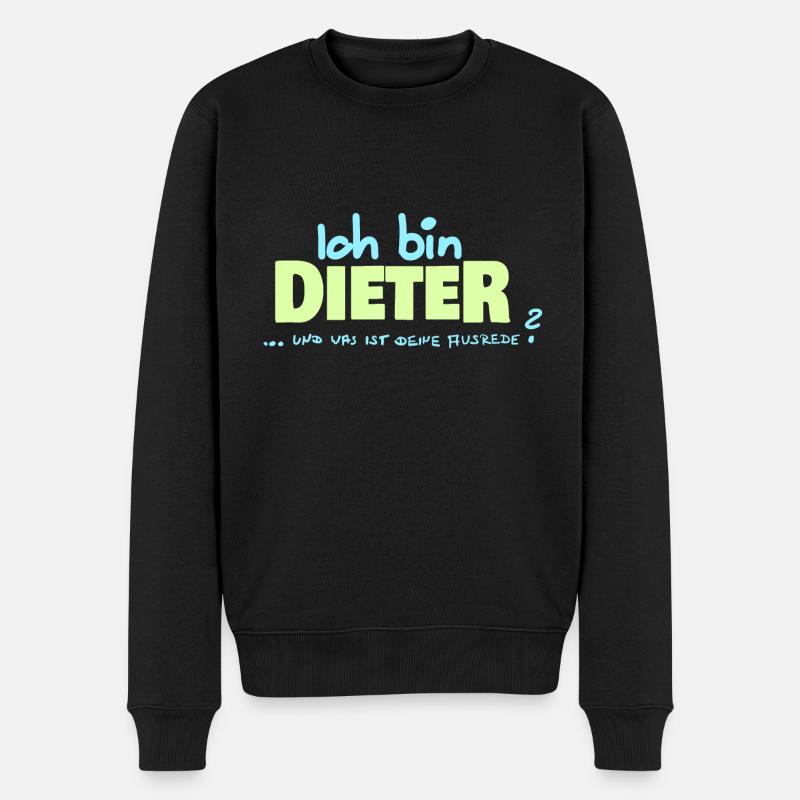 Dieter - Männer Premium Bio Pullover - Schwarz
