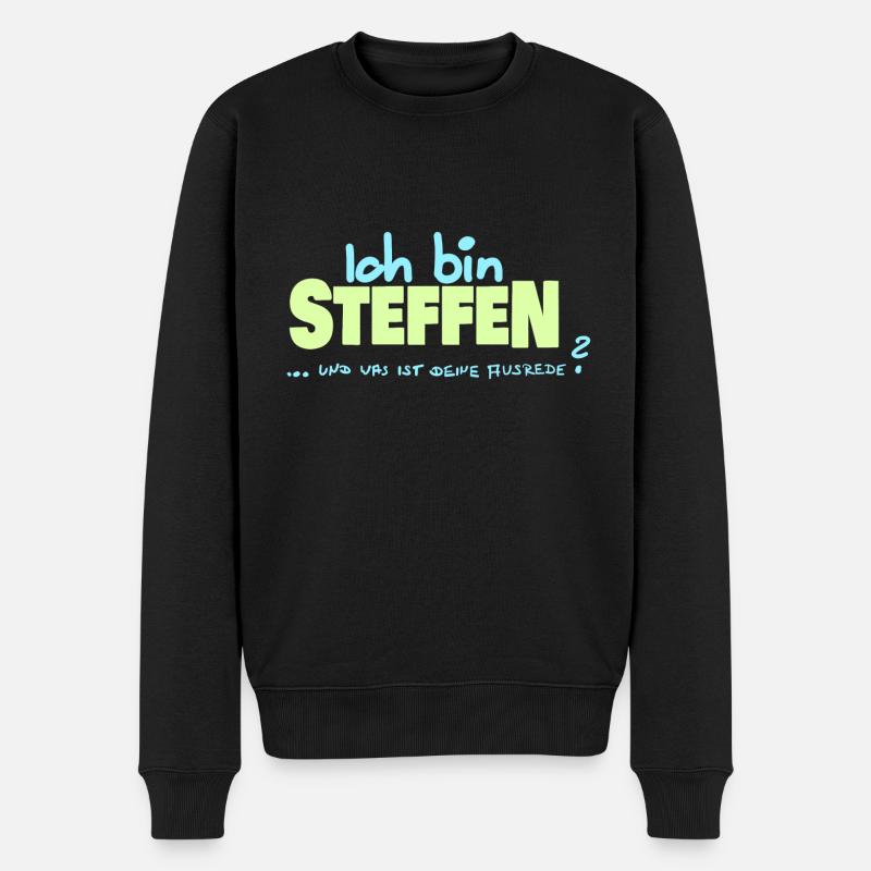 Steffen - Männer Premium Bio Pullover - Schwarz