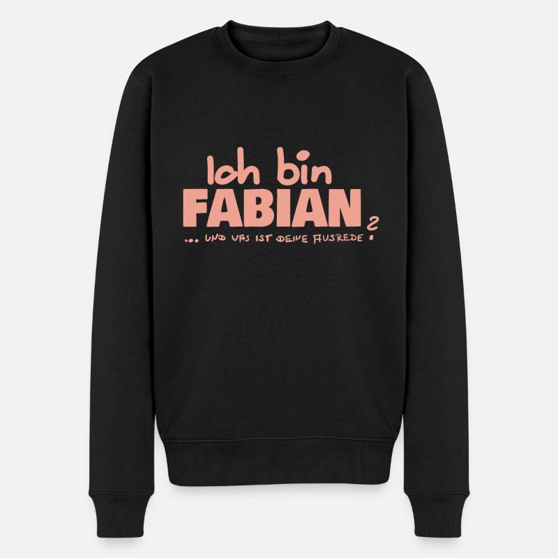Vorname Fabian - Männer Premium Bio Pullover - Schwarz