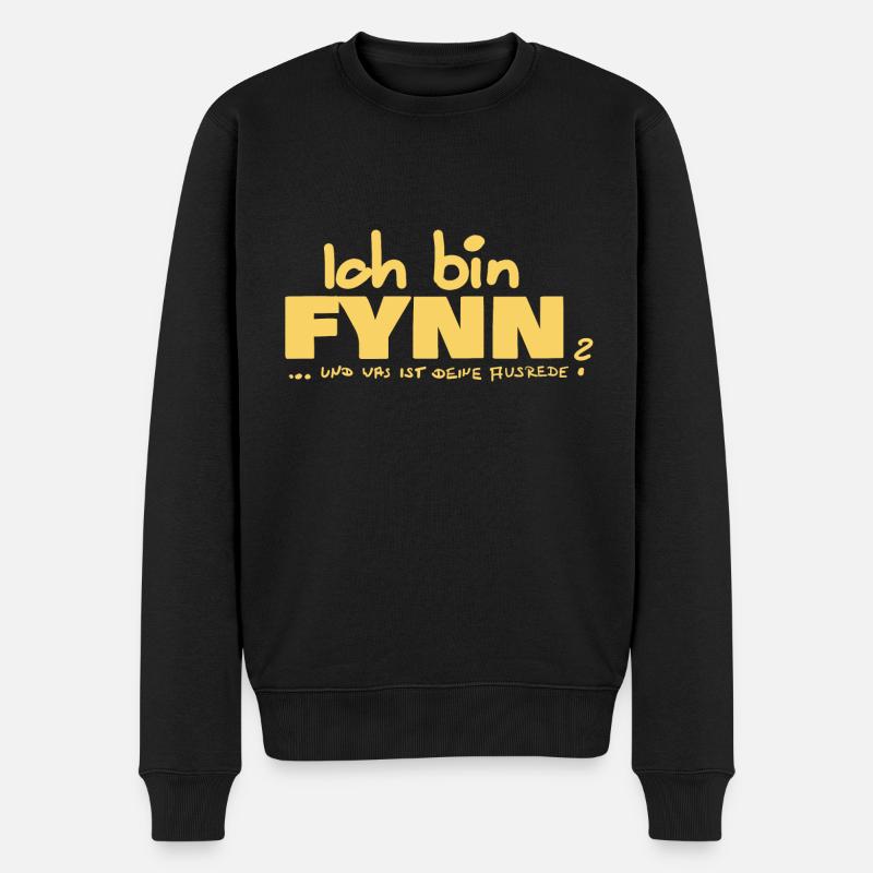 Fynn als Fynn - Männer Premium Bio Pullover - Schwarz