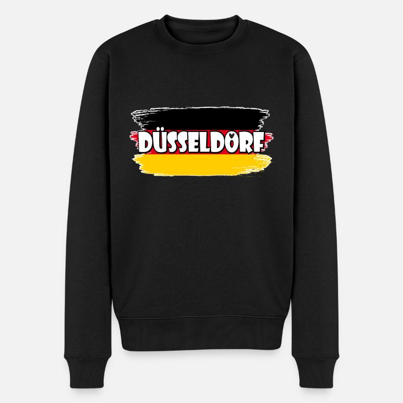 Düsseldorf Deutschland Flagge - Männer Premium Bio Pullover - Schwarz