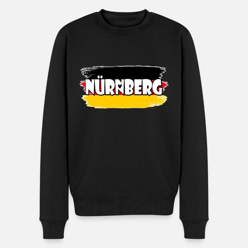 Nürnberg Deutschland Flagge - Männer Premium Bio Pullover - Schwarz