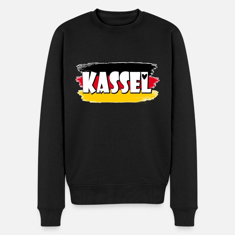 Drapeau de Kassel, Allemagne - Pull Premium bio Homme - noir