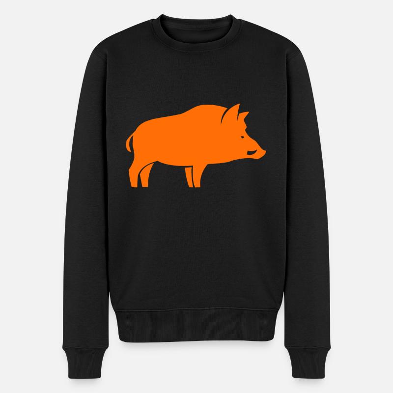 Wildschweinjäger - Männer Premium Bio Pullover - Schwarz