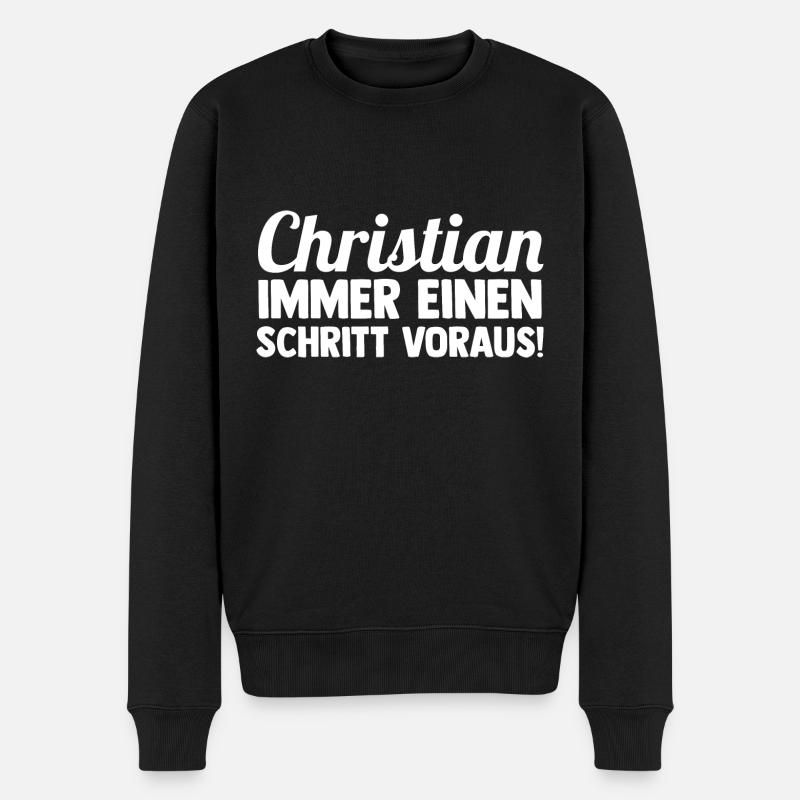 Prénom Chris Christian - Pull Premium bio Homme - noir