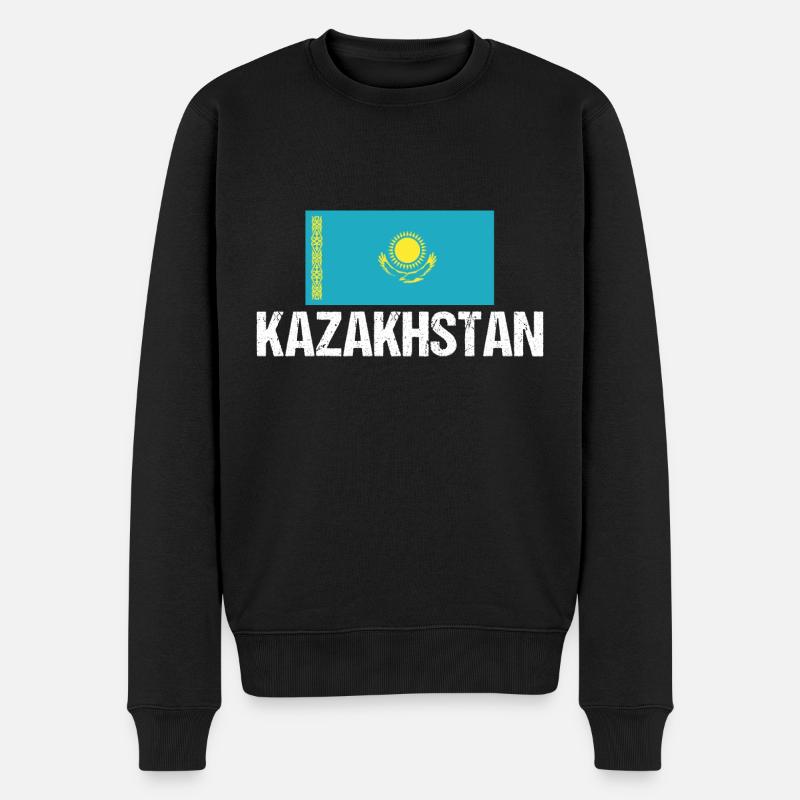 Kazakhstan Kazakhstan - Pull Premium bio Homme - noir