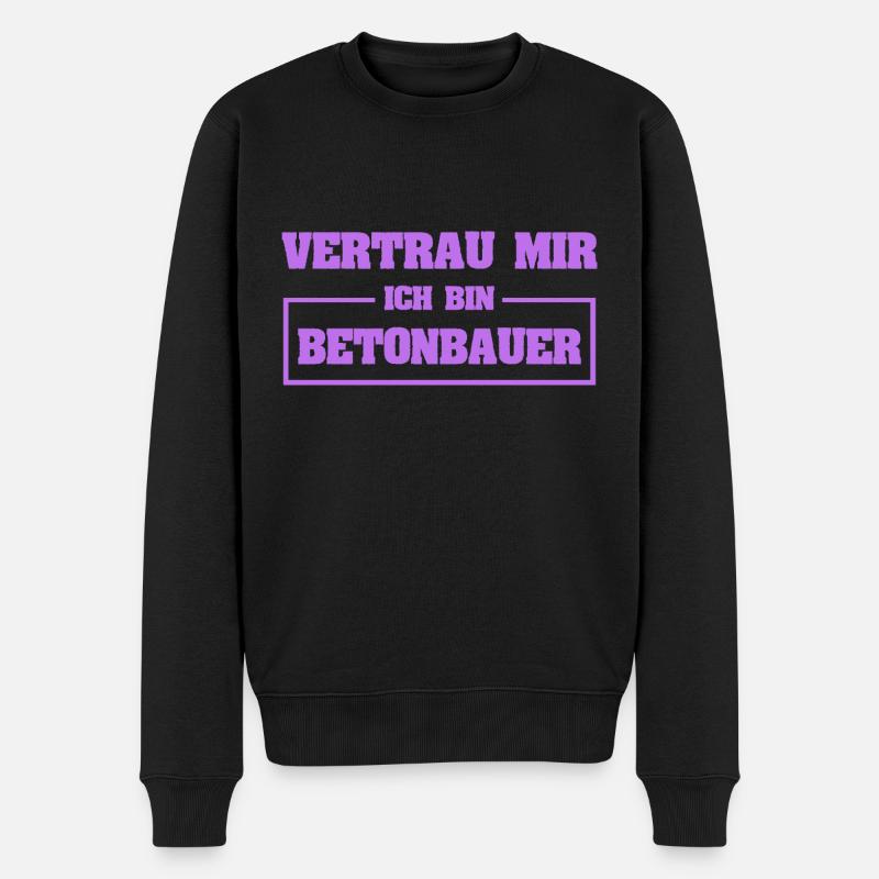 Drôle de travailleur du béton - Pull Premium bio Homme - noir