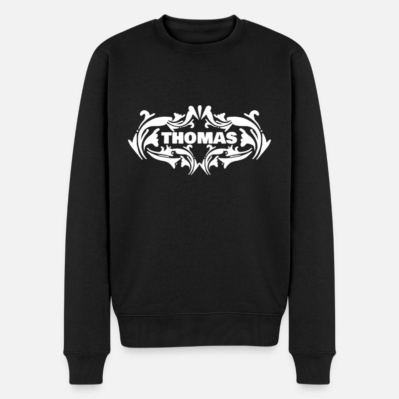 Name Thomas - Männer Premium Bio Pullover - Schwarz