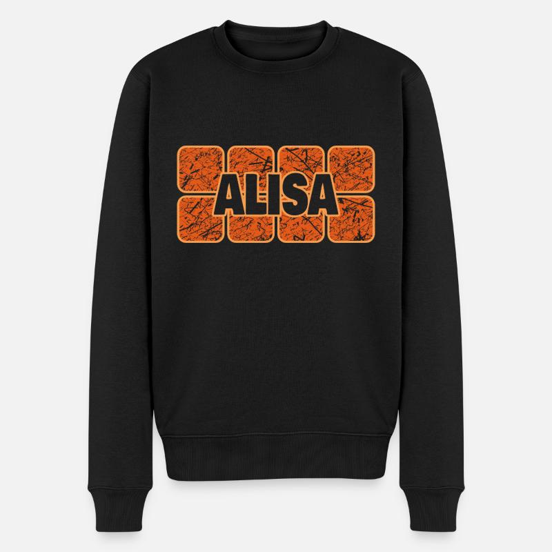 Vorname Alisa - Männer Premium Bio Pullover - Schwarz