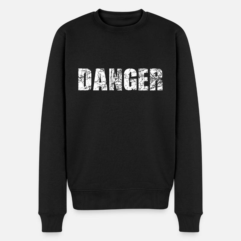 DANGER GEFAHR T-SHIRT - Männer Premium Bio Pullover - Schwarz