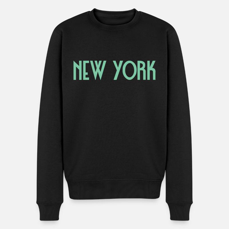 New York - Männer Premium Bio Pullover - Schwarz