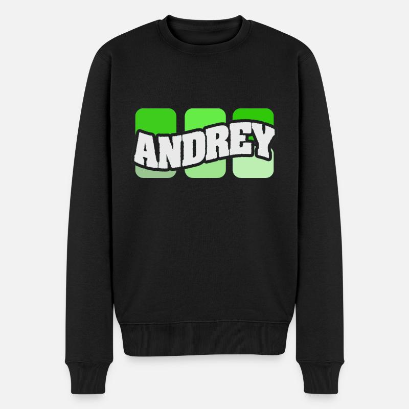 Name Andrey - Männer Premium Bio Pullover - Schwarz