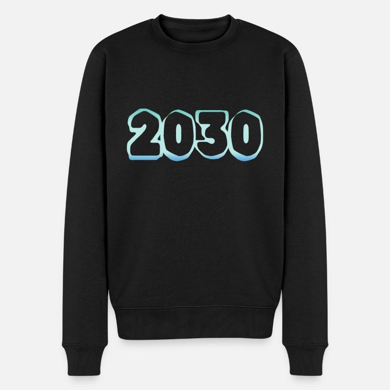 2030 - Männer Premium Bio Pullover - Schwarz